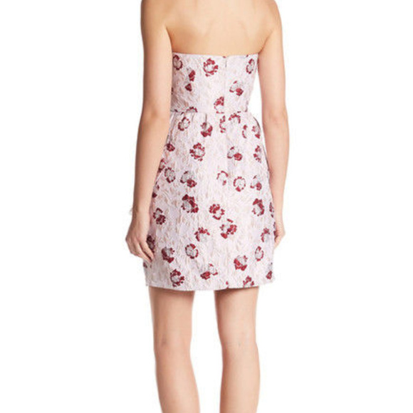 Shoshanna Anna-Marie Strapless Sweetheart Floral Metallic Dress Blush,Size 2,NEW - Picture 2 of 9